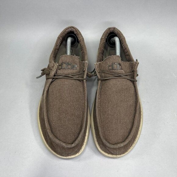 Hey Dude Men\'s Size 12 Wally Chocolate Slip‎ On Shoes